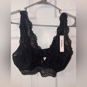 Soma Elegant Black Crochet Lace Bralette